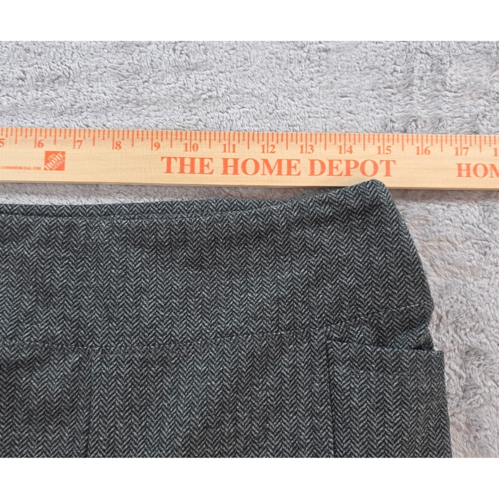 Soft Surroundings Womens Med Grey Herringbone Pull On Tapered Ankle Slit Pants - Picture 5 of 11